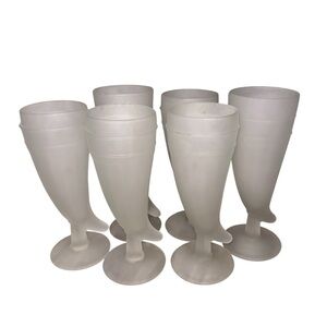 Vintage Frosted Pilsner Indiana Glass Tiara Crystal Viking Horn Beer Stein Mugs